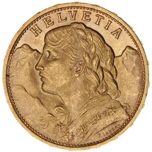 Schweiz, 20 francs 1930, KM 35, F 499
