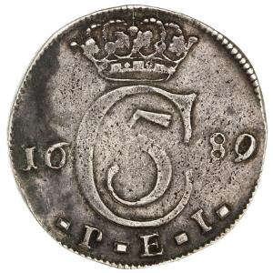 Norge, Christian V, Kristiania, 4 mark  krone 1689, H 55, NM 84