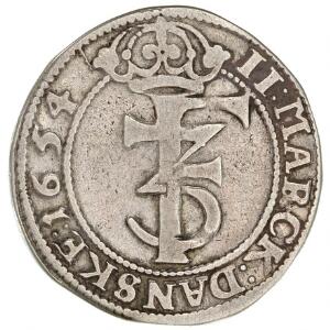 Norge, Frederik III, 2 mark 1654, H 67B, NM 149