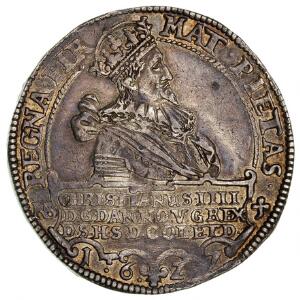 Christian IV, speciedaler 1627 NS, H 55A, revers med møntskær