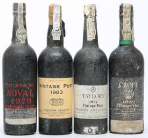 1 bt. Taylors Vintage Port 1977 A hfin.  etc. Total 4 bts.