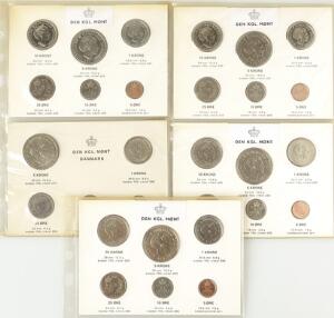Møntsæt, Den Kgl. Mønt 1979, 1980, 1981, 1982, 1983, i alt 5 stk.