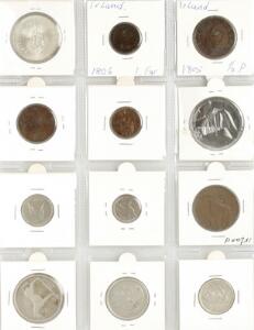 Irland, lille lot sølv og kobbermønter fra James I - Republikken, bl.a. James II, shilling 1689 Gun Money, KM 94, St. Patrick token 1806, i alt 24 stk.