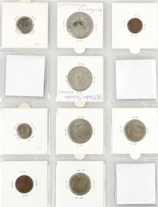 Tyskland, Sachsen, lille samling bestånede af mønter fra ca. 1507 til 1869, bl.a. 3 Pfennig 1740, KM 874, 16 Thaler 1762, KM 890, med flere, i alt 12 stk.
