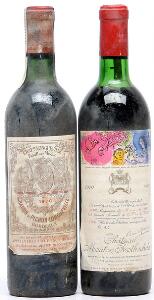 1 bt. Château Mouton Rothschild, Pauillac. 1. Cru Classé 1970 B tsus.  etc. Total 2 bts.