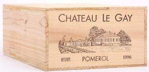 12 bts. Château Le Gay, Pomerol 1996 A hfin. Owc.