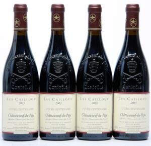 12 bts. Chateauneuf-du-Pape, Les Cailloux, Cuvée Centenaire, Lucien  André Brunel 2003 A hfin. Oc.