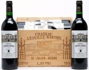 12 bts. Château Léoville Barton, Saint - Julien. 2. Cru Classé 1993 A hfin. Owc.