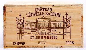 12 bts. Château Léoville Barton, Saint - Julien. 2. Cru Classé 2008 A hfin. Owc.