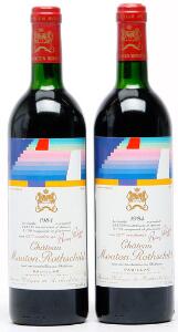 2 bts. Château Mouton Rothschild, Pauillac. 1. Cru Classé 1984 AB ts.