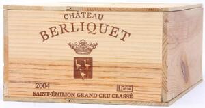 12 bts. Château Berliquet, Saint-Émilion Grand Cru Classé 2004 A hfin. Owc.