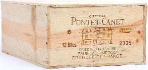 12 bts. Château Pontet Canet, Pauillac. 5. Cru Classé 2005 A hfin. Owc.