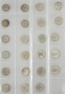 Schweiz, lille årgangssamling, 12, 1, 2, 5 francs 1875 - 1967, ca. 0,600 kg, i alt 103 stk. forskellige
