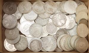 Tyskland, samling af 1, 2, 5, 10 Mark sølvmønter, i alt ca. 850 g i finhed 6251000