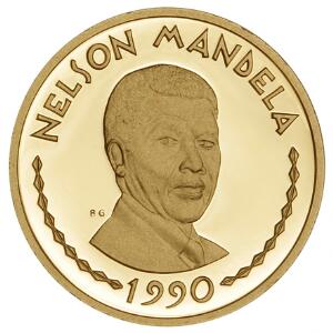 Rwanda, 5.000 Francs 1990, Nelson Mandela, Au, 15,52 g, 9991000, F 5