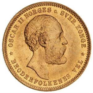 Norge, Oscar II, 20 kr 1876, NM 3, F 17