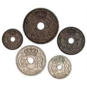 Færøerne, 1, 2, 5, 10, 25 øre 1941, Sieg 1 - 5