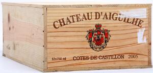 12 bts. Chateau DAiguilhe, Cotes de Castillon 2005 A hfin. Owc.