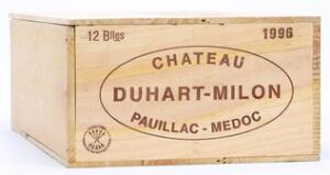 12 bts. Château Duhart Milon, Pauillac. 4. Cru Classé 1996 A hfin. Owc.