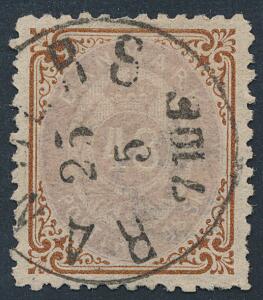 1870. 48 sk. brunlilla. Flot rent stempel RANDERS 25.5