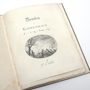 Fire of Cph G.L. Lahde Branden i Kiøbenhavn d 5. 6. og 7, Iuny 1795. [Cph, no date]. Uncut copy. Bound by Kyster. Rare.