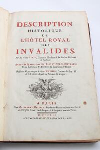 French architecture Pérau Description Historique de lHotel Royal des Invalides. Paris G. Desprez 1756. Folio. With engraved frontispiece and 107 of 108