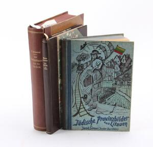 Jakob Simon Jüdische Provinzbilder aus Litauen. Memel F. W. Siebert 1929.  8vo. Publishers decorated cloth.   2 vols. 3