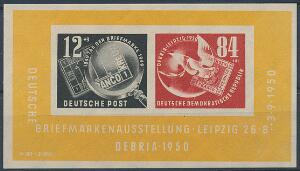 DDR. 1950. Debria. Postfrisk blok