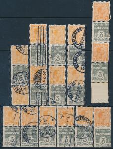 1919. Automat. 7-3-7-3 øre, orangegul. Planche. AFA 5900