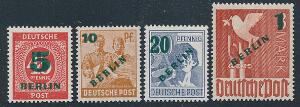 Berlin. 1949. Provisorier. Komplet sæt, postfrisk. Michel EURO 250. Attest Schlegel BPP.