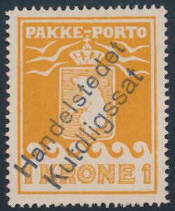 1930. 1 Kr. orange. PRAGT-mærke med perfekt liniestempel Handelsstedet Kutdligssat.