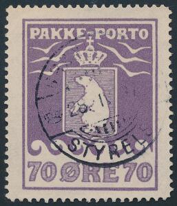 1930. Thiele. 70 øre, violet. Smukt mærke, annulleret med stålstempel GRØNLANDS STYRELSE 28.IV.37.