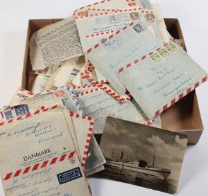 1952-1953. HOSPITALSKIBET JUTLANDIA. Spændende original korrespondance af breve, alle sendt til Hospitalskibet Jutlandia, der deltog i Korea-krigen. Tilsynelade