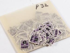 1934. Porto. 1512 øre, violet. Pose med anslået 200-300 stemplede mærker.