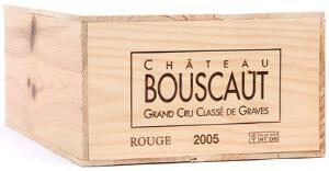 12 bts. Château Bouscaut Grand Cru Classé, Pessac-Léognan 2005 A hfin. Owc.