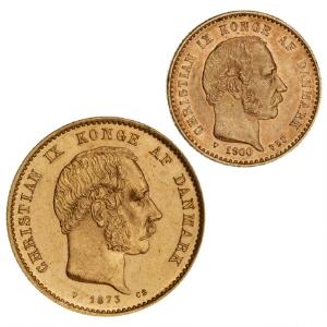 20 kr 1873, 10 kr 1900, H 8A, 9B, F 295, 296