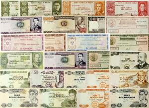 Bolivia, lille lot forskellige, overvejende ucirkulerede sedler 1962 - 2001, i alt 26 stk.