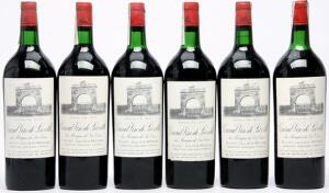 6 bts. Mg. Château Léoville Las Cases, Saint - Julien. 2. Cru Classé 1970 A-AB bn. Owc.