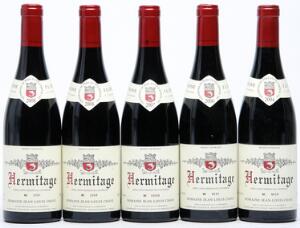 1 bt. Hermitage, Domaine Jean-Louis Chave 2007 A hfin.  etc. Total 5 bts.