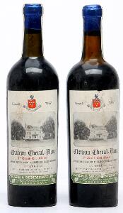 2 bts. Château Cheval Blanc, 1. Grand Cru Classé A 1961 Bottled in DK.