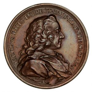 Medaille over Jacob Riies, 1689-1753, Br., 37 mm, 22,5 g, G 442