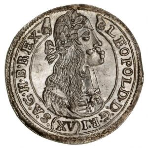 Ungarn, Leopold II, 15 Krajcar 1676, KM 192