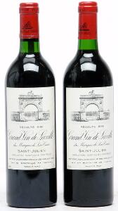 2 bts. Château Léoville Las Cases, Saint - Julien. 2. Cru Classé 1986 A-AB bn.