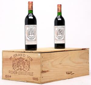 12 bts. Château Pichon Longueville Baron, Pauillac. 2. Cru Classé 1985 A-AB bn. Owc.