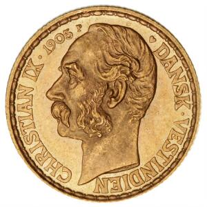 Dansk Vestindien, Christian IX, 20 Francs  4 Daler 1905, H 30