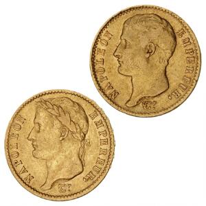 Frankrig, Napoleon Bonaparte, 20 Francs, 1807, 1808, F 487a, 499. 2