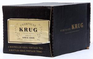 6 bts. Champagne Vintage, Krug 1995 A hfin. Oc.