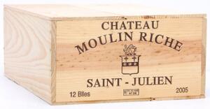 12 bts. Moulin Riche, Leoville Poyferre, Saint Julien 2005 A hfin. Owc.