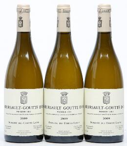 3 bts. Meursault 1. Cru Goutte dOr, Domaine des Comtes Lafon 2009 A hfin.