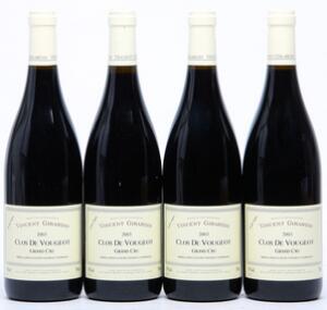 12 bts. Clos de Vougeot Grand Cru, Vieilles Vignes, Vincent Girardin 2003 A hfin. Oc.